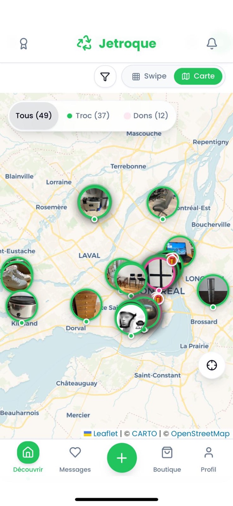Carte Jetroque — Objets disponibles près de chez vous à Montréal