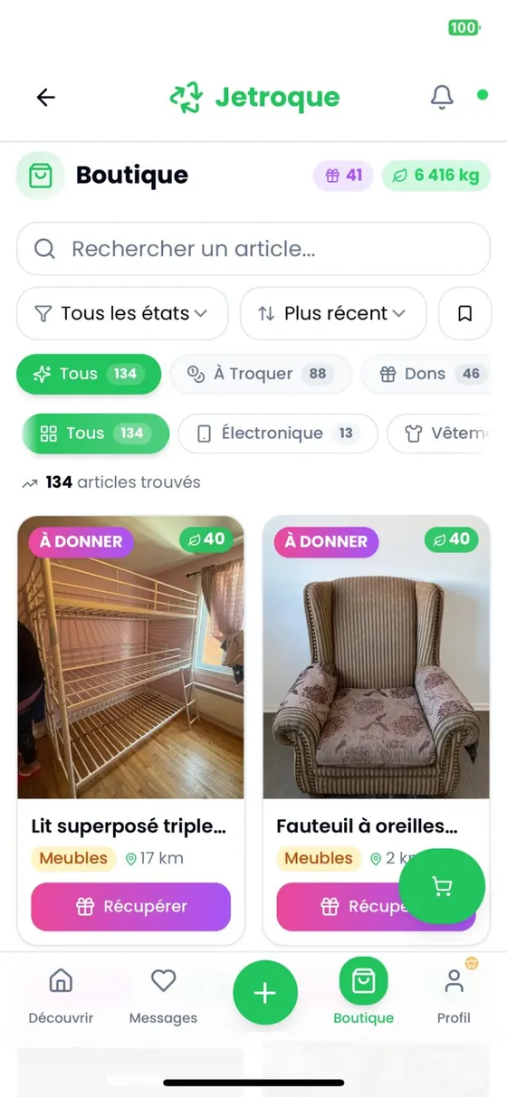 La Boutique : les objets à donner et à troquer du quartier